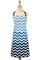 CC Home Furnishings Chevron Ombre Unisex Cotton Kitchen Chef Apron - 33" - Blue and White